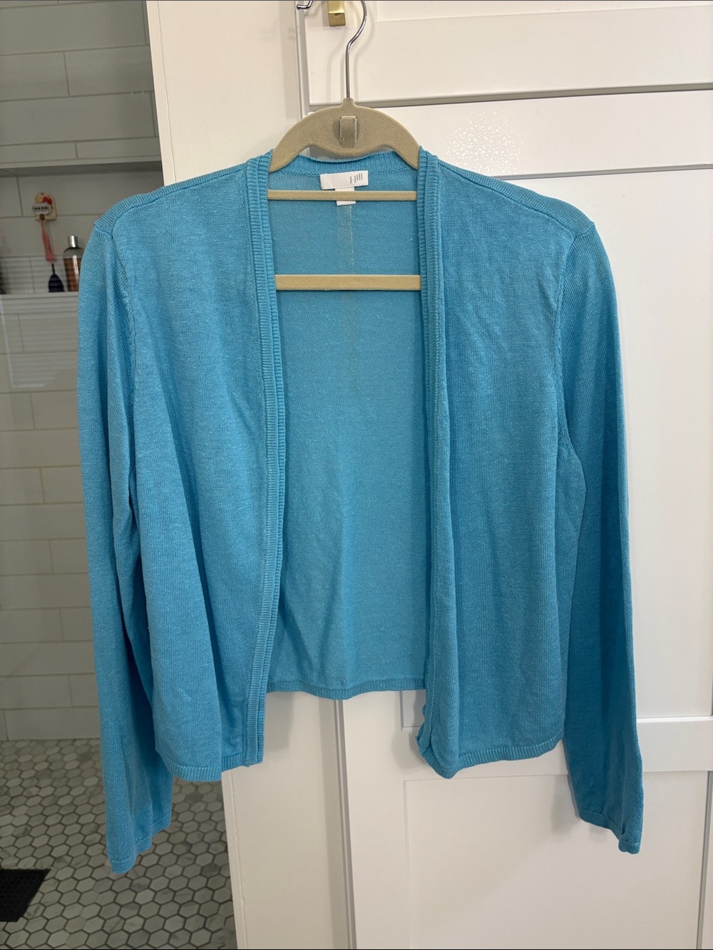 J. Jill Open-Front Turquoise Blue Women's Cardigan Sweater